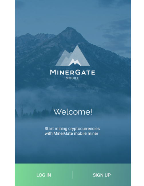 Главная страница приложения Minergate